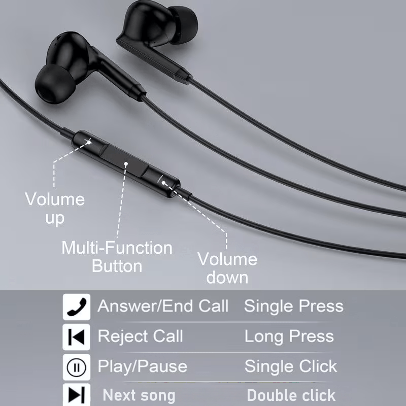 In-Ear Headphones Compatible with Mobile Phones | Active Noise Cancellation for Calls with Volume Control | Suitable for Devices with a 3.5Mm Jack | Compatible with Tablets, Computers, And Phones | A Perfect Gift for The Back