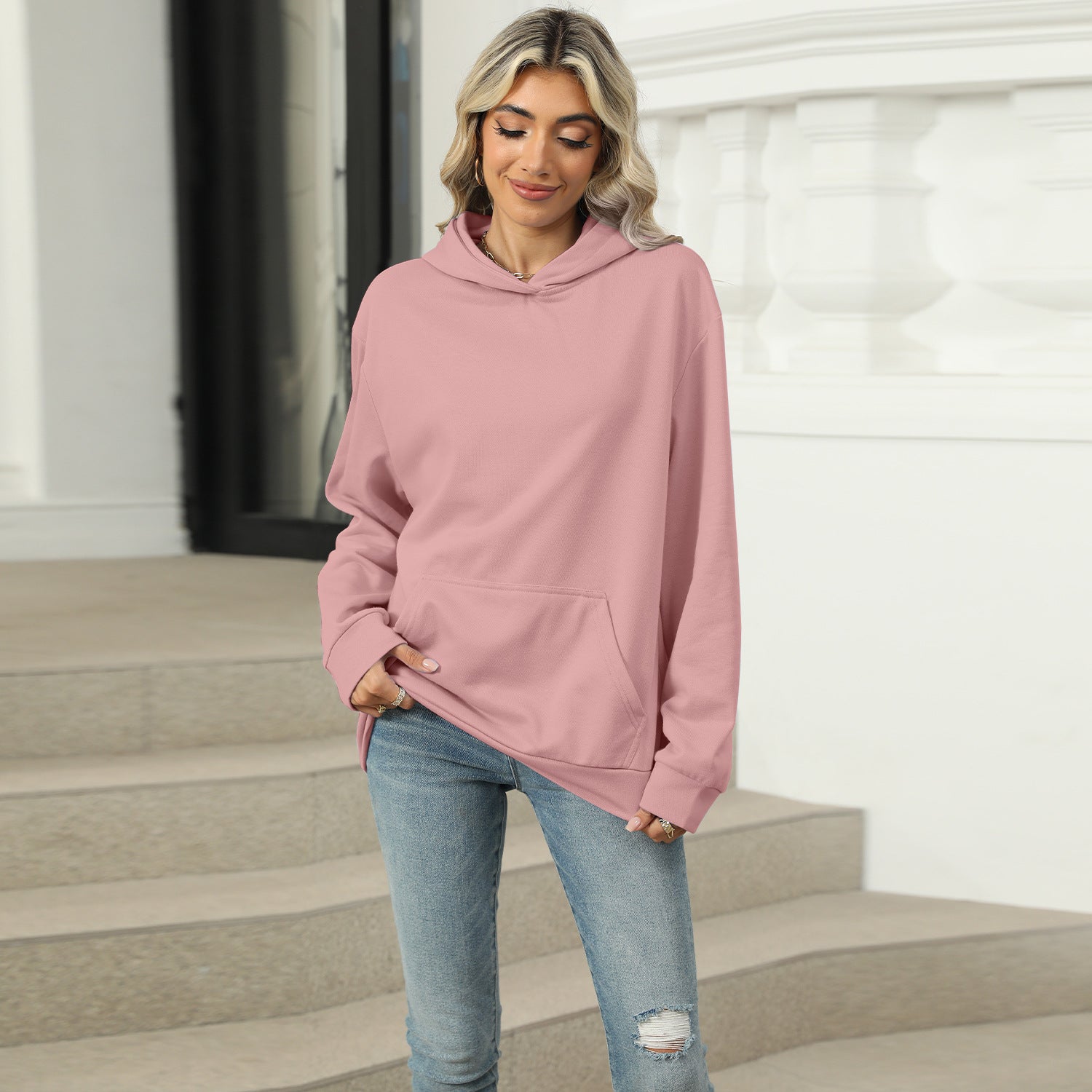 Casual Oversized Kangaroo Pocket Hoodie