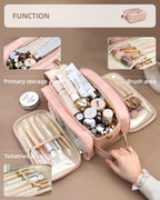 Large Capacity Waterproof PU Leather Travel Makeup Bag Organizer