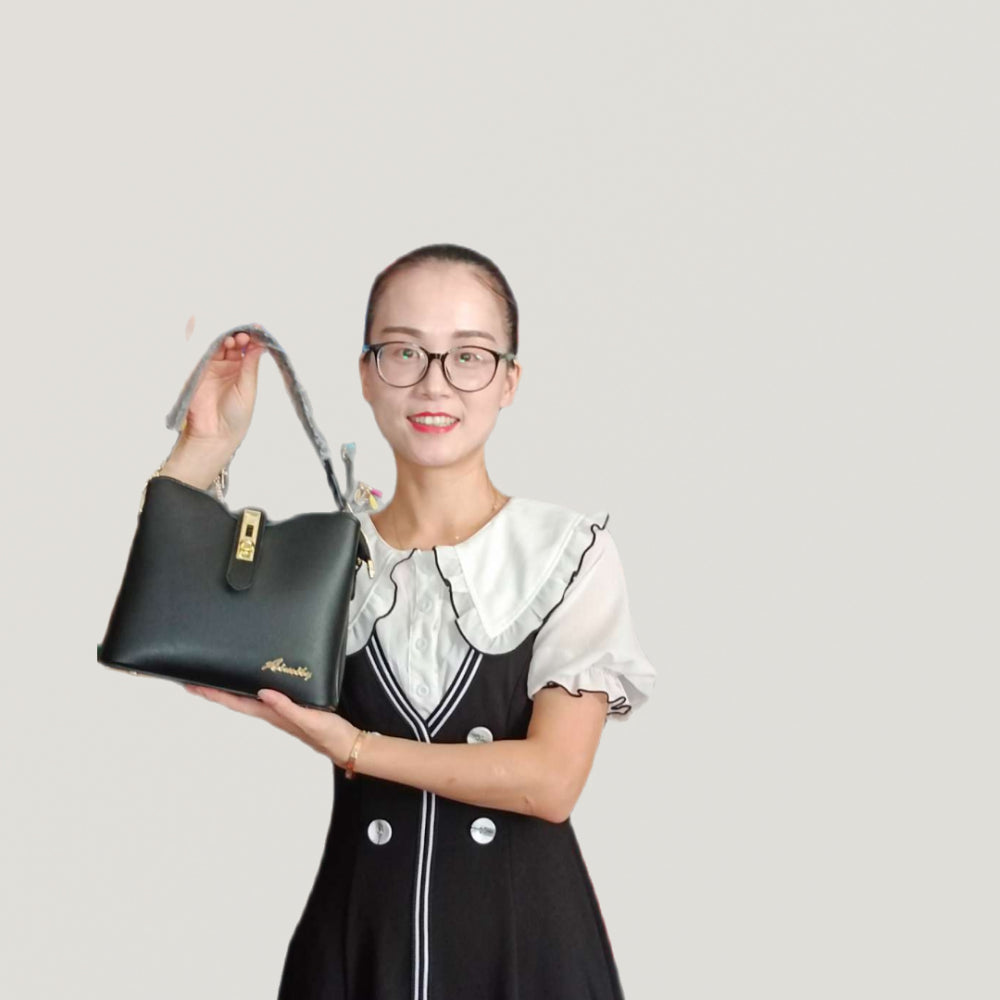 Exquisite 2-in-1 Trendy PU Leather Tote Bag with Matching Pouch