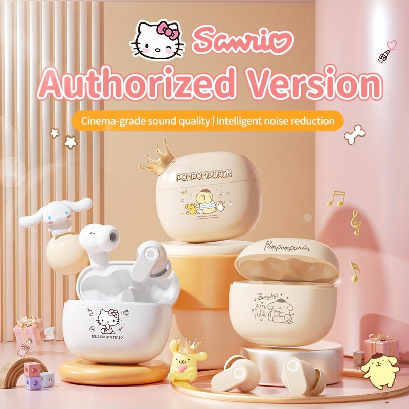 Sanrio In-Ear Wireless Bluetooth Earphones - Pudding Dog & Hello Kitty, Cute and Lightweight for Sports, Exercise, Travel, and Birthday Gifts