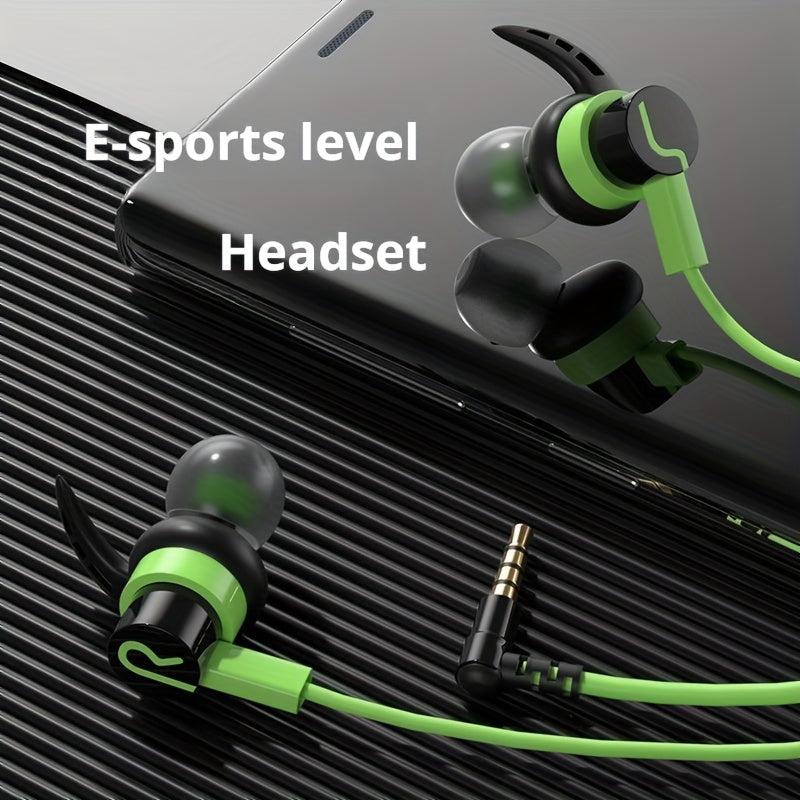 Professional Gaming Headphones | In-ear Wired, Low Latency, High-Definition Calls, Tangle-Free Cable, Microphone with Line Control, 3.5mm Round Jack and Type-C Flat Jack, Suitable for Most Mobile Phones, Ideal for Gaming, Mus