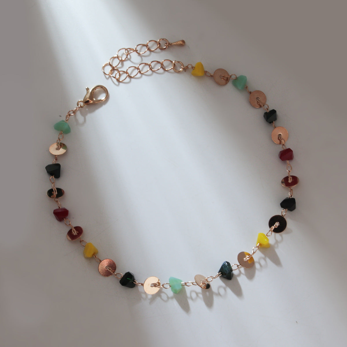 Natural Multi-Color Agate Stone Chip Anklet