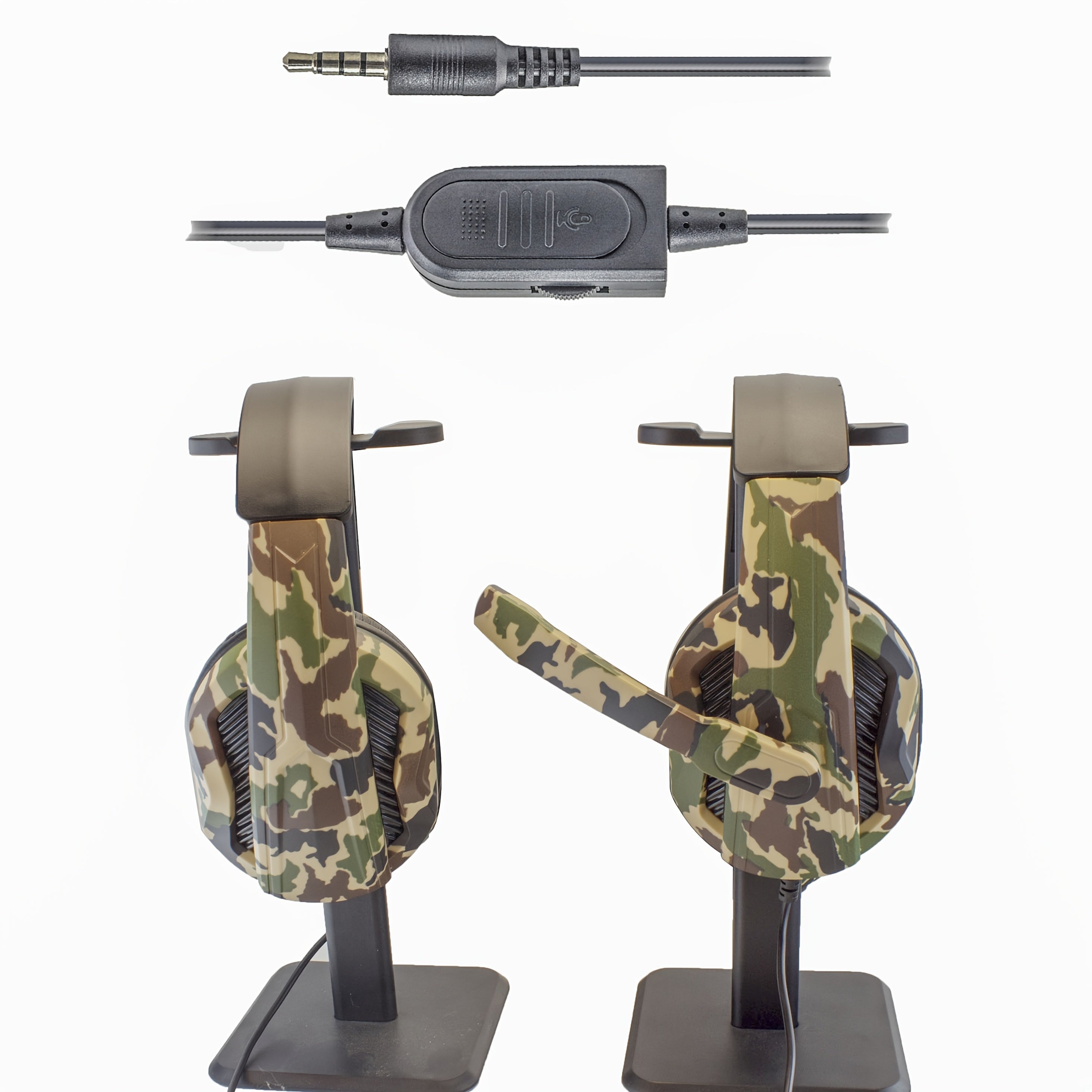 CAMOUFLAGE GAMINGBIG HEADPHONES, HEADSET MICROPHONE, FOR PS4, PS5pcs, XBOX, ONE SWITCH, MOBILE GAMES, OFFICE AND STUDY, ERGONOMIC DESIGN, COMFORTABLE TO WEAR