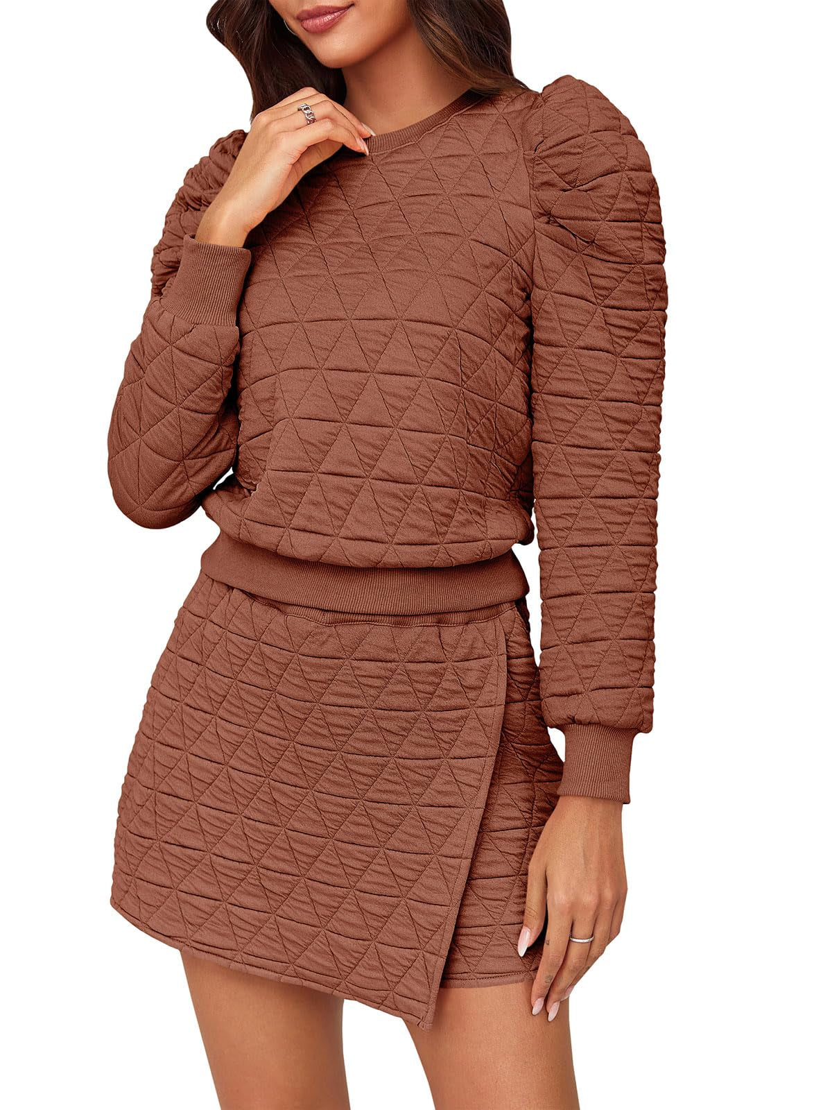 Argyle Ruffle Sweatshirt & Skort Set