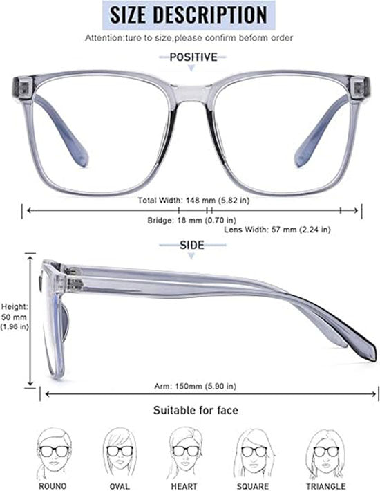 Firmoo Blue Light Glasses For Women, Men Stylish Big Frame Blue Light Blocking Glasses For Computer