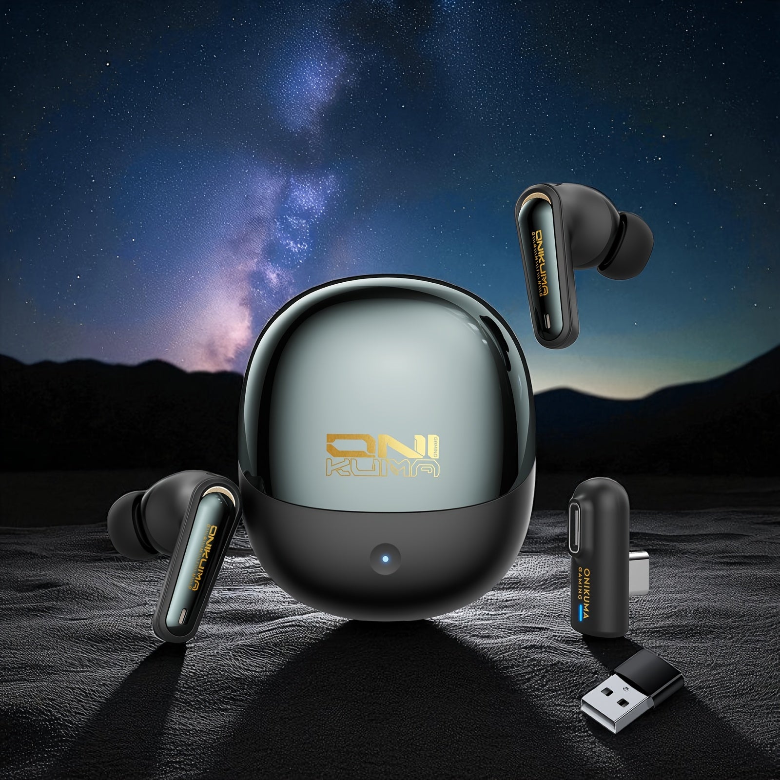 ONIKUMA 2.4G Wireless Gaming Headset with ANC+ENC HD Microphone, Ultra-Low Latency, Long Battery Life Charging Case Compatible with PS5/4, 2.4Ghz Wireless Dual-Mode Headset Compatible with Mobile Phones, Tablets, Laptops, Mus