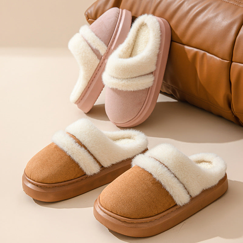 Fashion Warm Cotton Slippers with Thick Non-Slip
