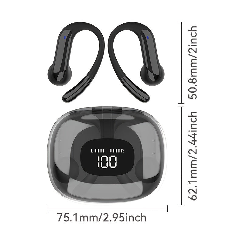 HEARNICE Ear-hook Wireless Earbud Headphones, Semi-Open Back, Anime/Movie/TV Series/Cartoon Theme, Touch Control, Noise Cancellation, USB-C Charging, Rechargeable Lithium Battery-Polymer, Non, Compatible with Cellphones, Incl