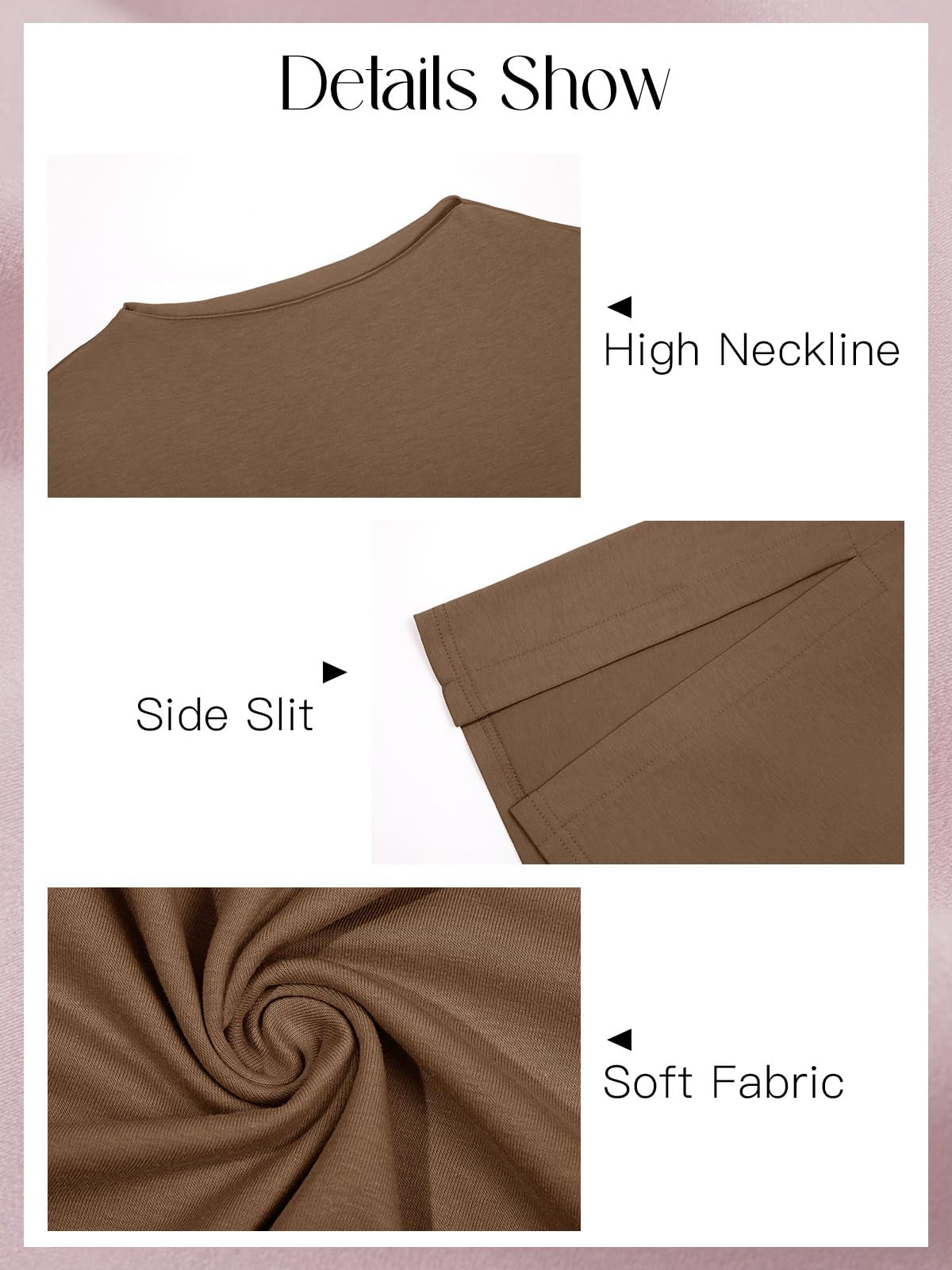 Oversized Side-Slit T-Shirt with 3/4 Sleeves