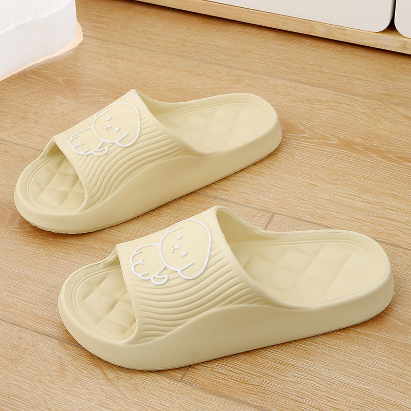 Cute Cartoon Dog Summer Non-Slip Rhombus Bathroom Slippers