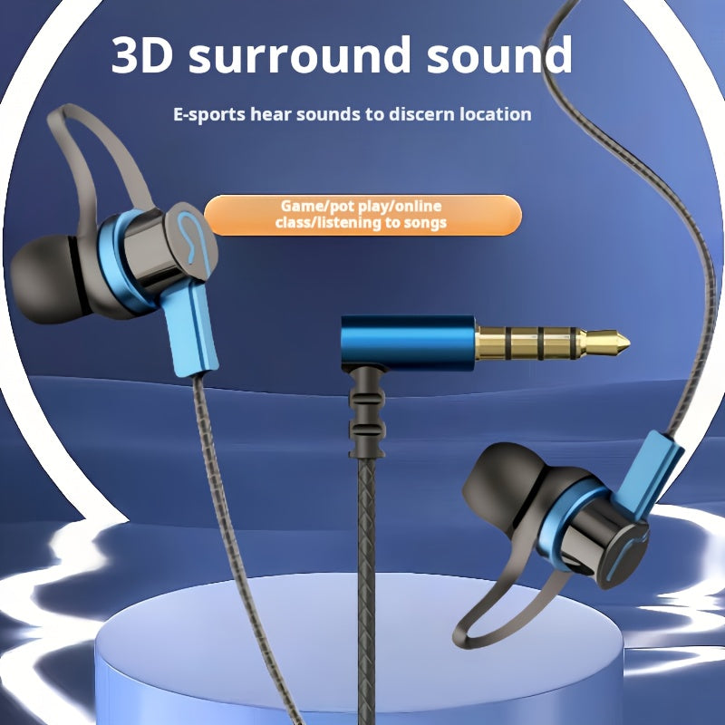 In-Ear Wired Headphones, Music Headphones, Gaming Wired Headphones, Low Latency, Inline Control with Microphone, High-Definition Calls, Compatible with 3.5Mm Round Jack And Type-C Flat Port, Suitable for Most Smartphones