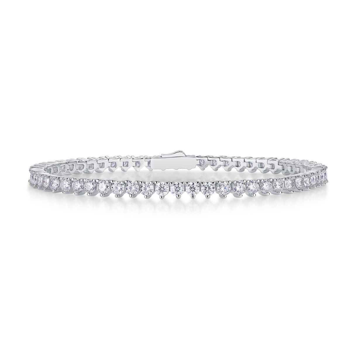 Luxury Radiant Mossan Diamond S925 Silver Tennis Bracelet