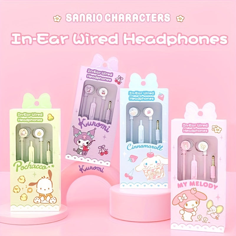 Sanrio Kumomi In-Ear Wired Earphones: Adorable and Comfortable for Kids and Adults Alike - Volume Control, No Battery Included