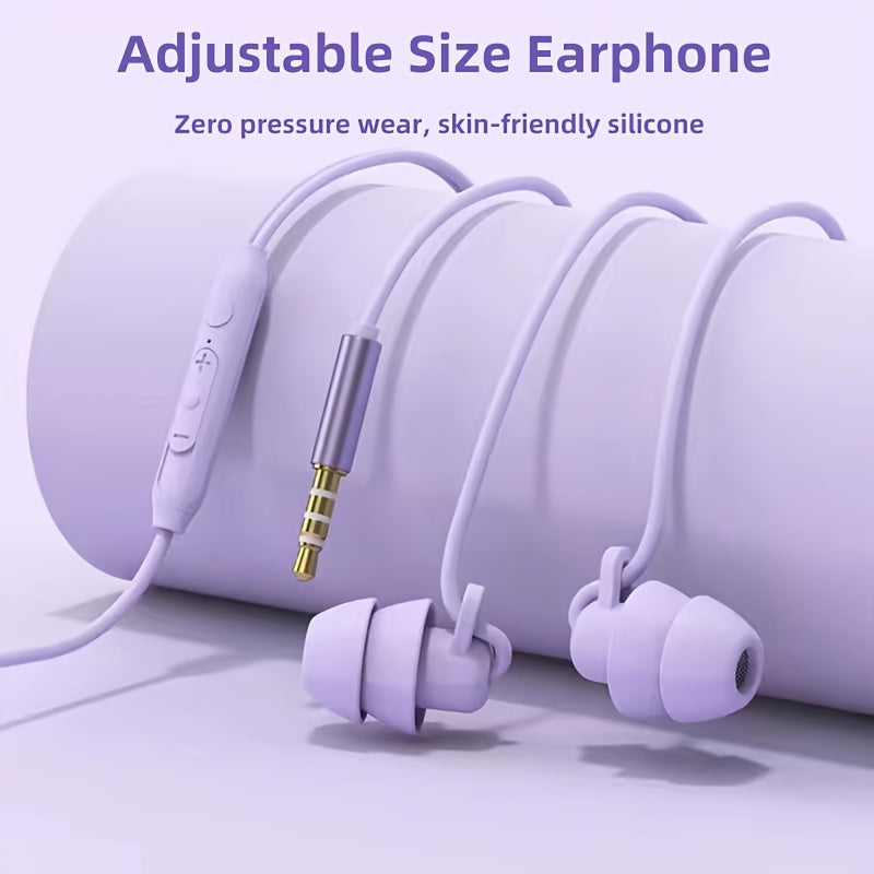 ASMR Noise-Canceling Wired Earphones, In-Ear Noise Reduction, Sound-Isolating In-Ear Style Compatible with Phones, Computers, Gaming, Karaoke, Featuring In-Line Controls with a Microphone, High Sound Quality, Calls, 3.5Mm Jac