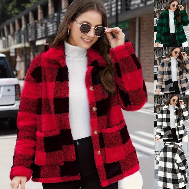 Classic Buffalo Plaid Button-Down Shirt Jacket