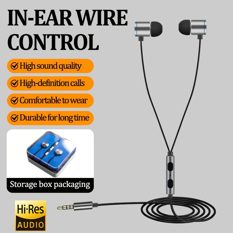 In-ear Wired Headphones Are Casual Style, Effectively Isolated from Noise, Highly Fitted and Comfortable to Wear, Strong Bass Sound Quality, High Quality Workmanship, Durability, Equipped with Volume Adjustable Buttons and Hi