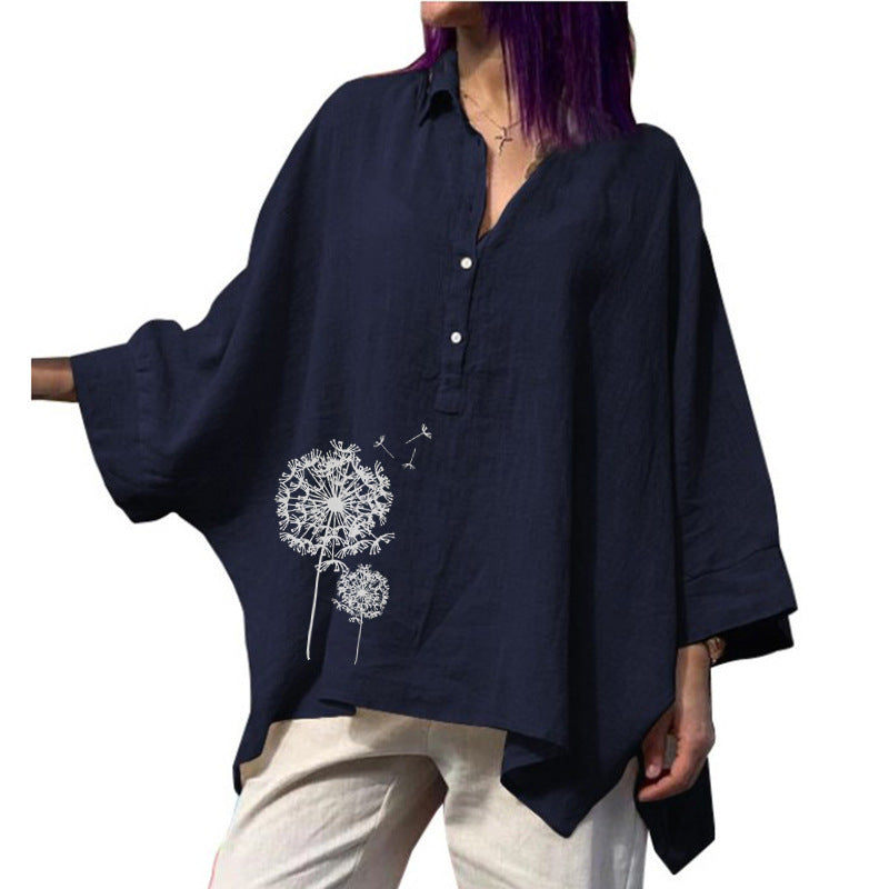 Batwing Clothes Loose Cotton And Linen Tops
