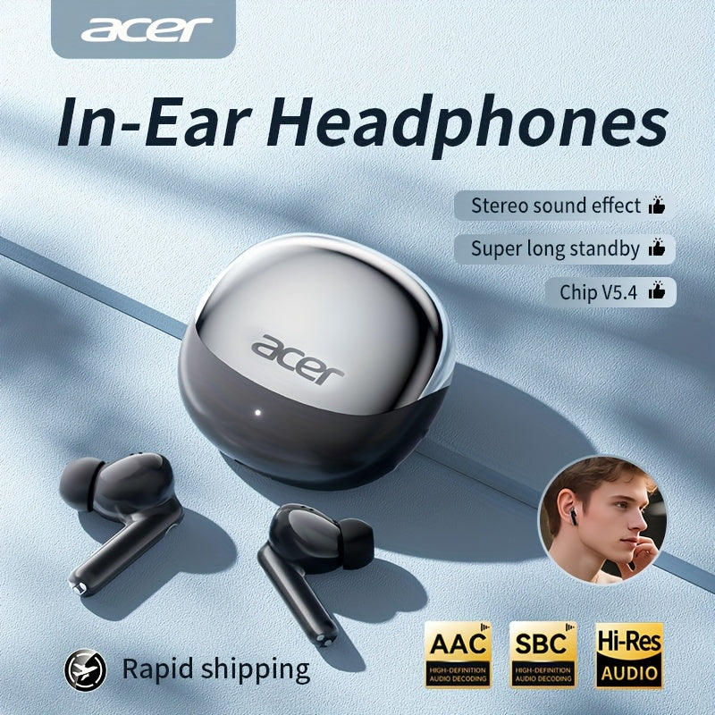 [Acer Official Genuine Product] In-Ear Design | TWS Wireless Earbuds | Stereo | Deep Bass | Low Latency for Calls | Comfortable Fit (For Study/Business/Sports/Running/Fitness) | Portable Design | Multi-Device Compatibility (P