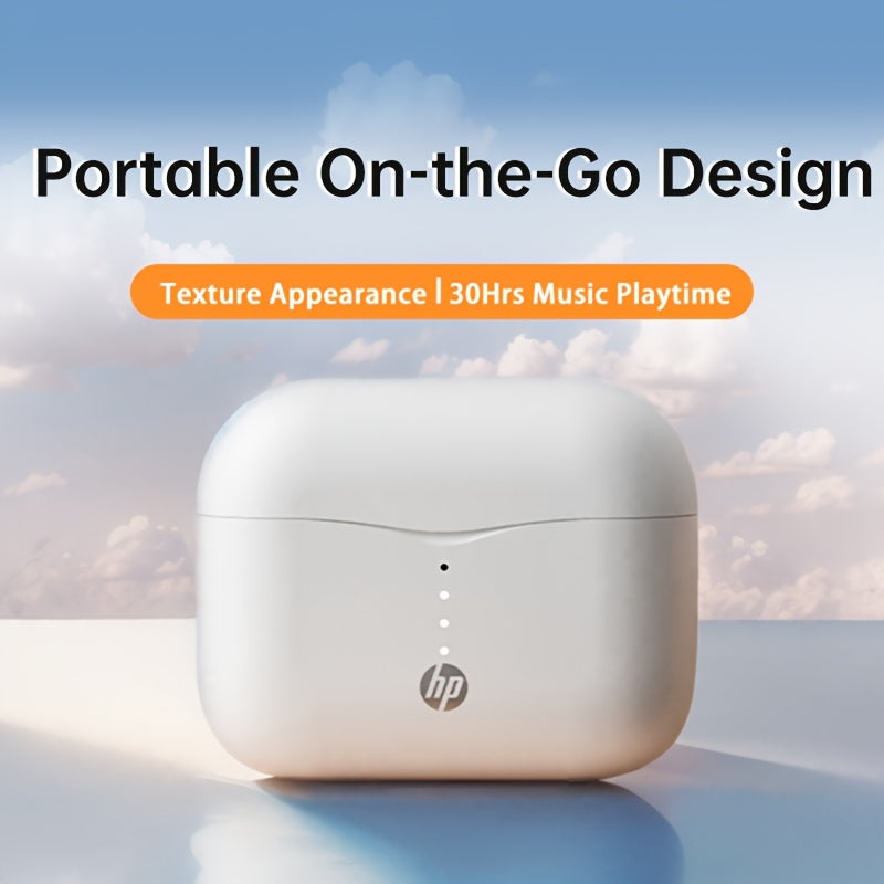 HP Wireless Earbuds, TWS Semi-In-Ear Headphones with 30H Long Standby, Noise-Reduction Calls, Hi-Fi Stereo Sound, Comfortable Fit, Touch Control, Compatible with IOS & Android, Ideal Christmas & Winter Holiday Gift for Family