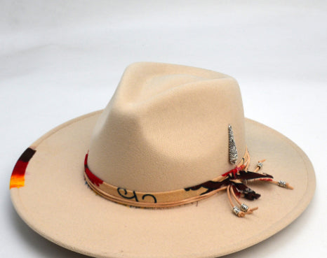 Wool-Like Retro Felt Cap British Wide Brim Hat