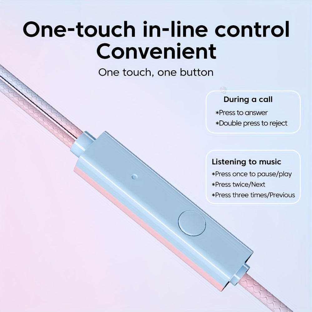 3.5mm In Ear Wired Headphones HiFi Dual Colors Earphones with Microphones Headsets for Cellphones Laptop Tablet PC Computer Earbuds