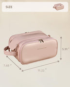 Large Capacity Waterproof PU Leather Travel Makeup Bag Organizer
