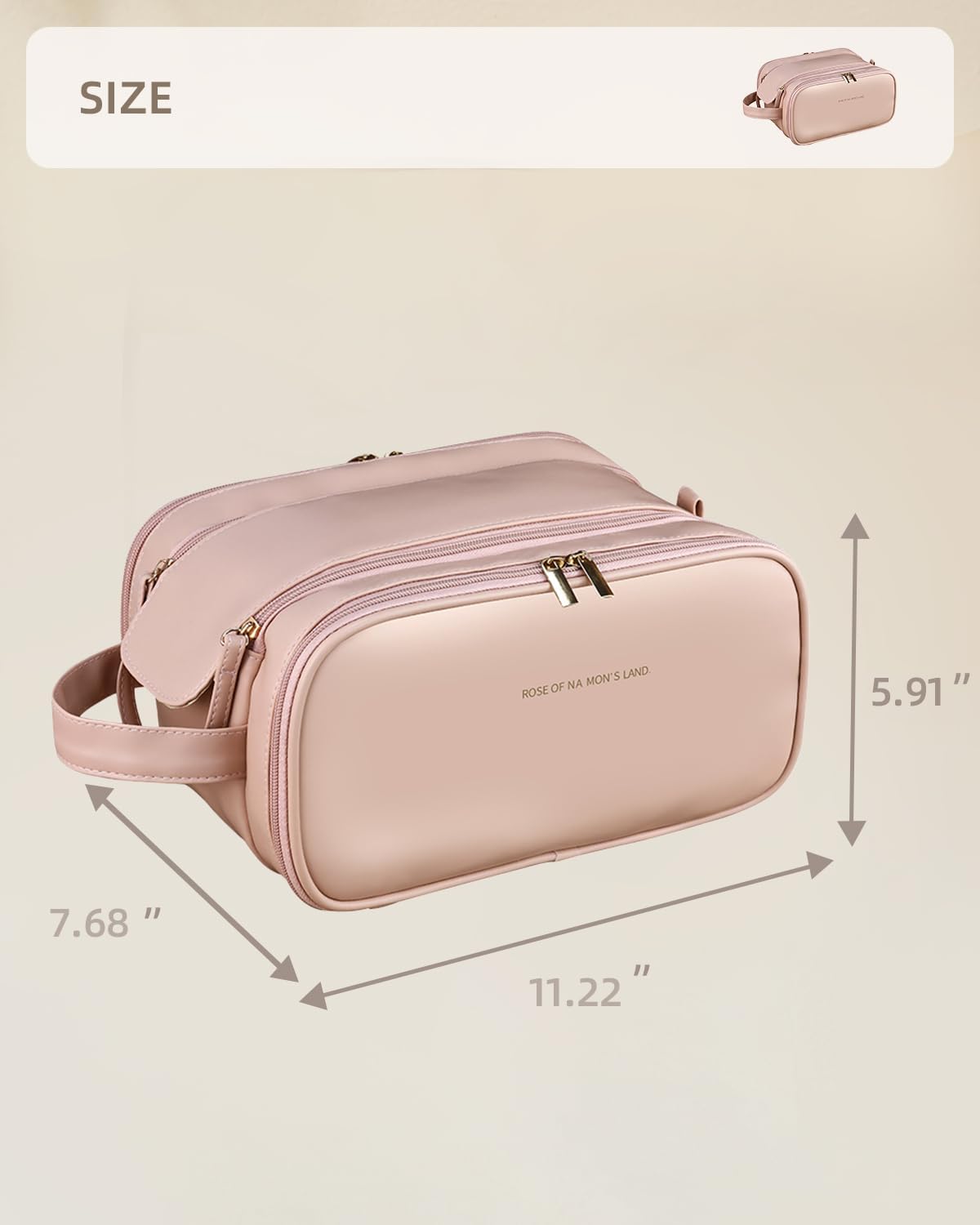 Large Capacity Waterproof PU Leather Travel Makeup Bag Organizer