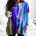 Abstract Face Print Longline Top