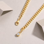 Luxury Mossan Diamond S925 Silver Curb Chain Link Bracelet