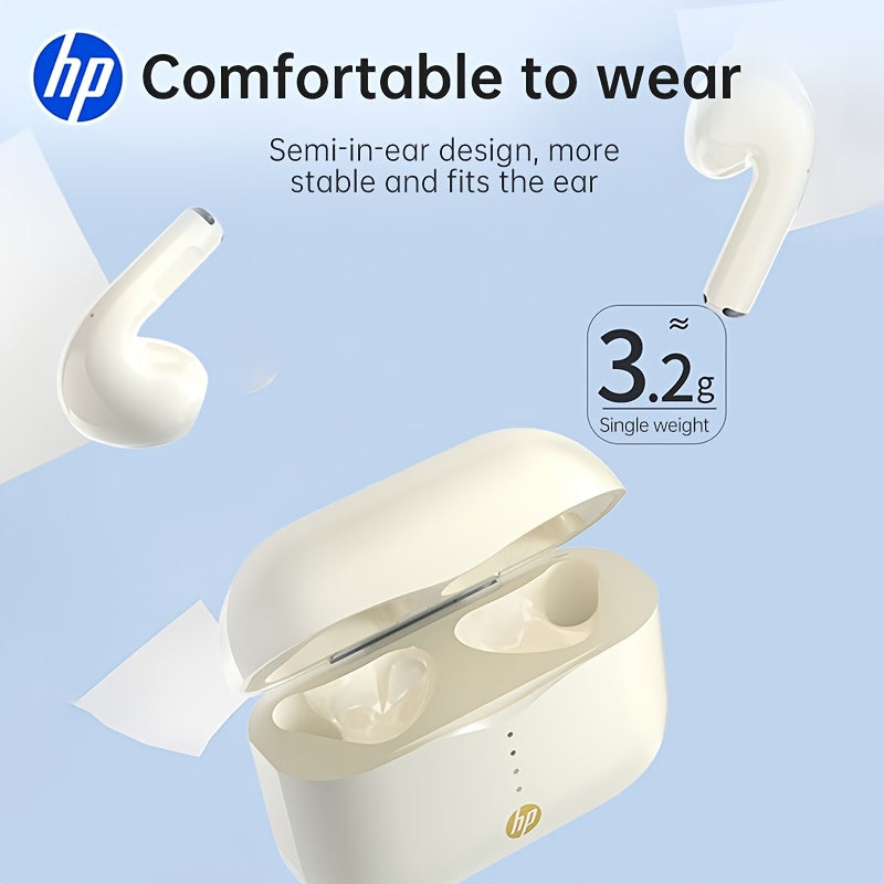 HP Wireless Earbuds, TWS Semi-In-Ear Headphones with 30H Long Standby, Noise-Reduction Calls, Hi-Fi Stereo Sound, Comfortable Fit, Touch Control, Compatible with IOS & Android, Ideal Christmas & Winter Holiday Gift for Family