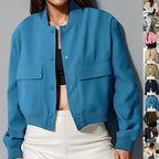 Stand-Collar Utility Bomber Jacket