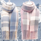 Unisex Pastel Plaid Tassel Shawl Scarf