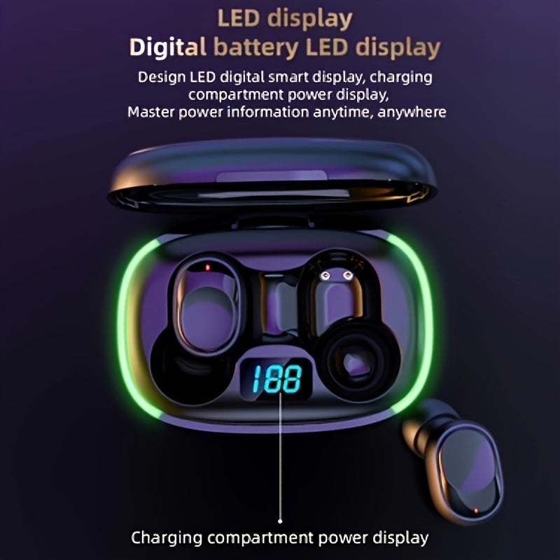 2025 New Y70 Wireless Earbuds, 5.1 High-Speed Transmission System, Wireless Stereo Hi-Fi Master-Grade Sound, Ultra-Long Battery Life, Sports Noise-Canceling Earbuds, Universal for All Phone Models, Lightweight & Comfortable,