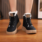 Ins Lace-Up Winter Snow Boots with Warm Fleece Lining