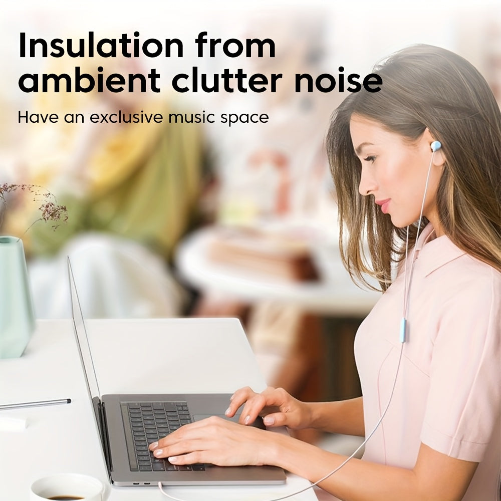 3.5mm In Ear Wired Headphones HiFi Dual Colors Earphones with Microphones Headsets for Cellphones Laptop Tablet PC Computer Earbuds