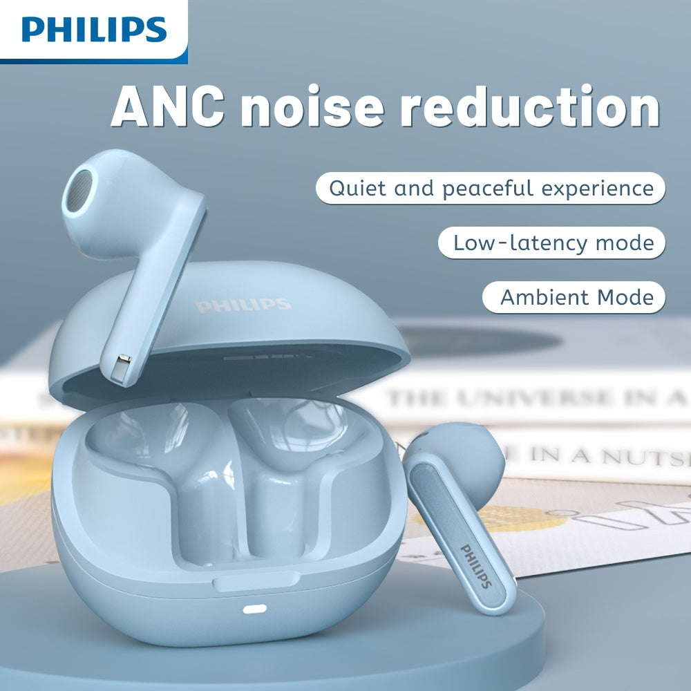 PHILIPS Active Noise Reduction In-Ear Earphones Wireless Earbuds with Charging Case, 24Hour Playtime/Game Modes/Built-in Mic for Gaming, Running TA2220