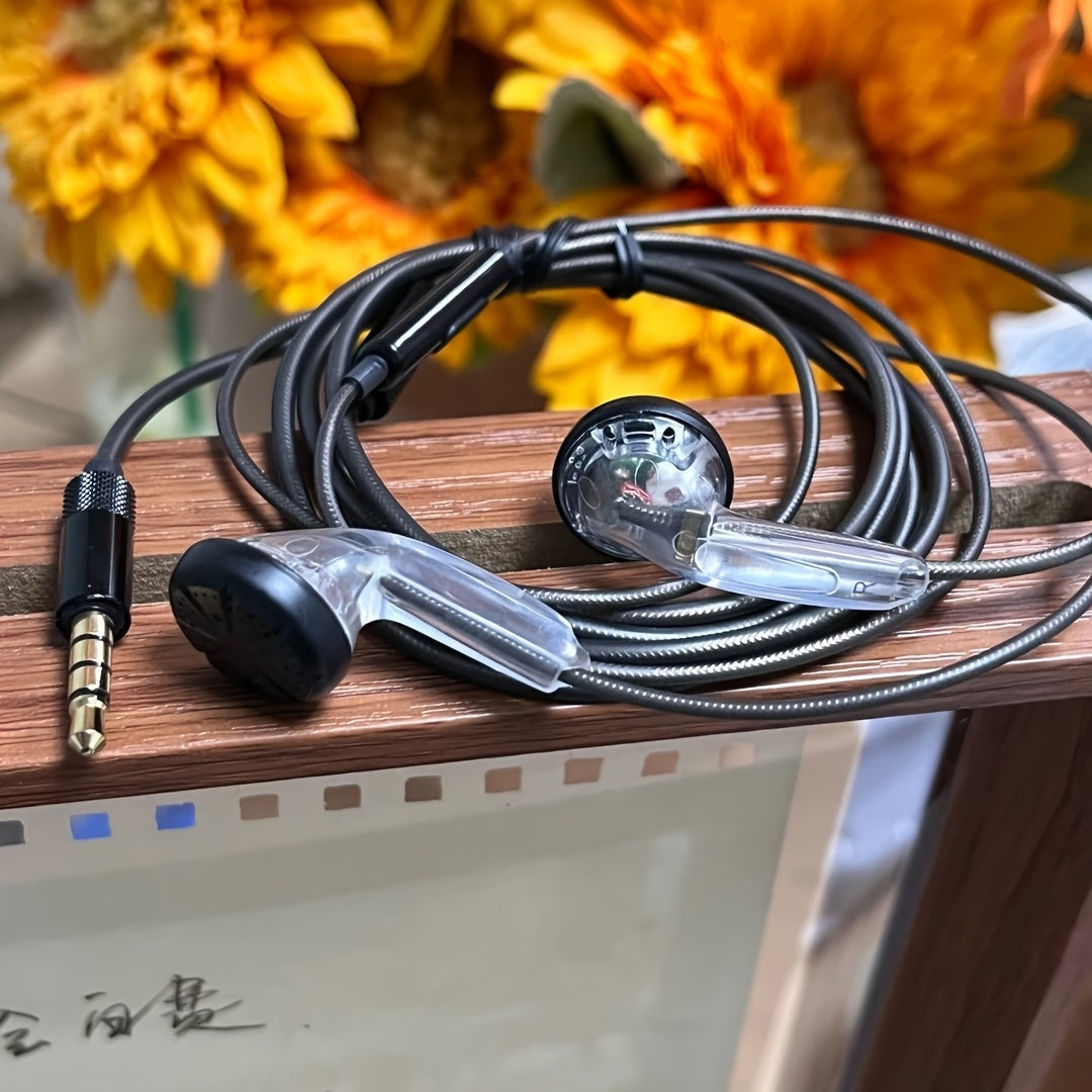 Classic In-Ear Headphones with Microphone, 3.5mm Jack, Push Button Control, No Noise Control, Suitable for Mobile and PC