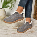 Fashion V-Cut Plush Winter Ankle Boots with Faux Suede Finish