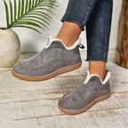 Fashion V-Cut Plush Winter Ankle Boots with Faux Suede Finish