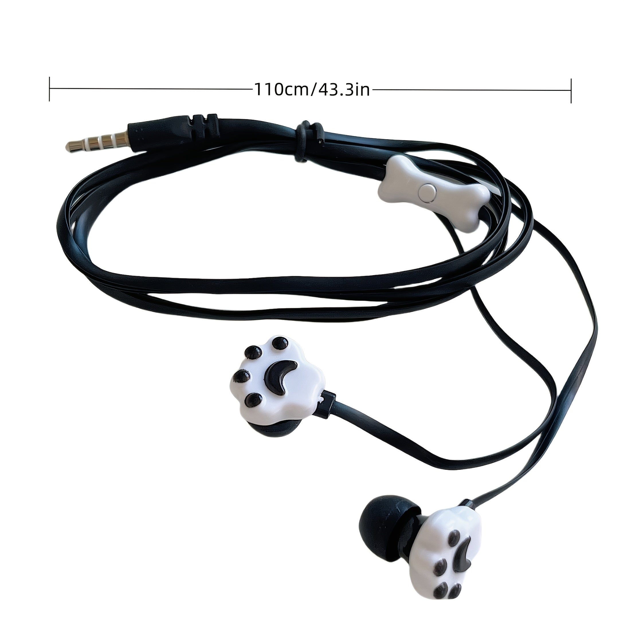 Adorable Cat-Shaped Wired Headphones Featuring a Microphone, Designed for High-Definition Calls on Mobile Phones. These Lightweight Student Headphones Are Compatible with Iphones, Music Players, Laptops, MP3 Devices, And All