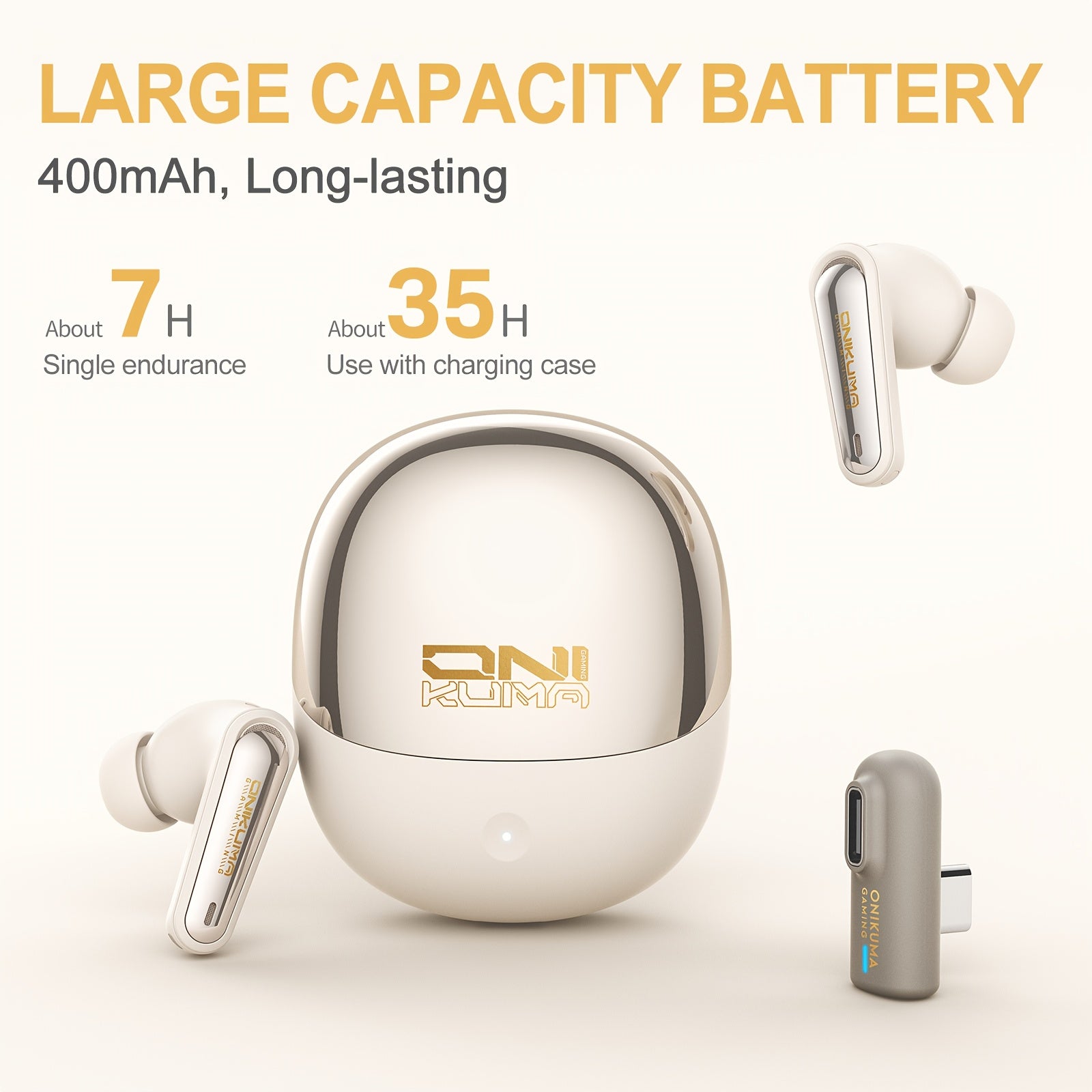 ONIKUMA 2.4G Wireless Gaming Headset with ANC+ENC HD Microphone, Ultra-Low Latency, Long Battery Life Charging Case Compatible with PS5/4, 2.4GH zwireless Dual-Mode Headset Compatible with Mobile Phones, Tablets, Laptops, Mus