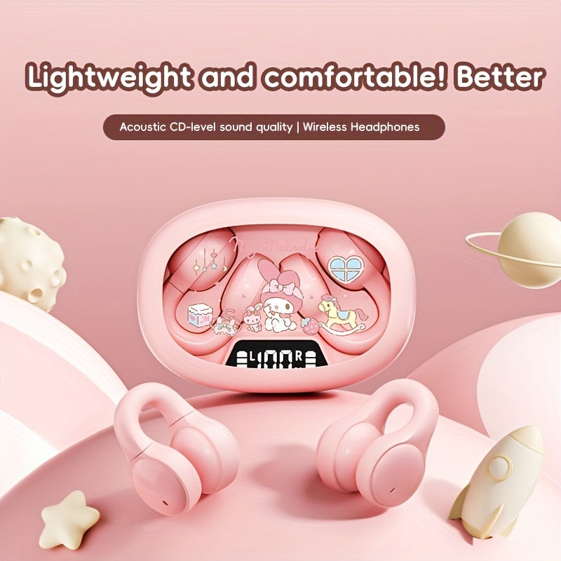 SANRIO X134.62 cm-Ear Wireless Wireless Headphones | Cute, Compact Design with Noise Cancellation, Touch Controls, USB Charging, Compatible with Cellphones, Ideal for Women'S Birthday Gifts and Daily Use