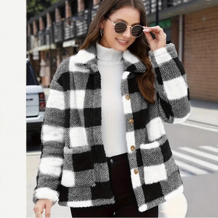 Classic Buffalo Plaid Button-Down Shirt Jacket
