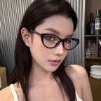 Ins Trendy Cold Tea Brown Square Transparent Frame, Ultra Light Slimming Daily Fashion Shades