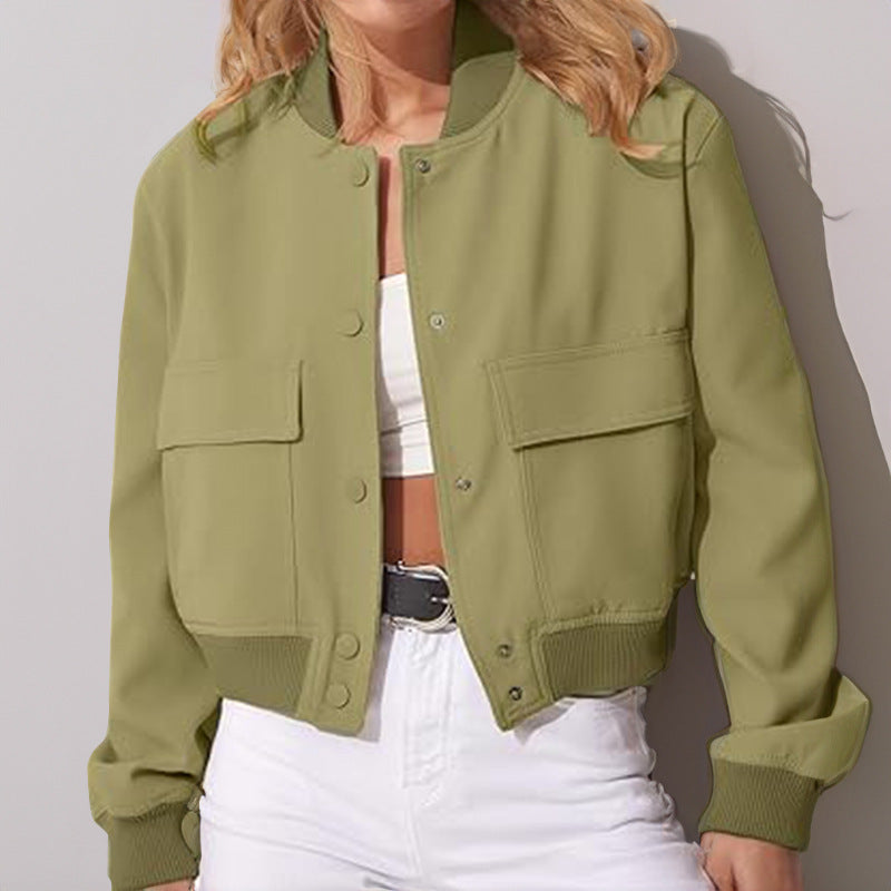 Stand-Collar Utility Bomber Jacket