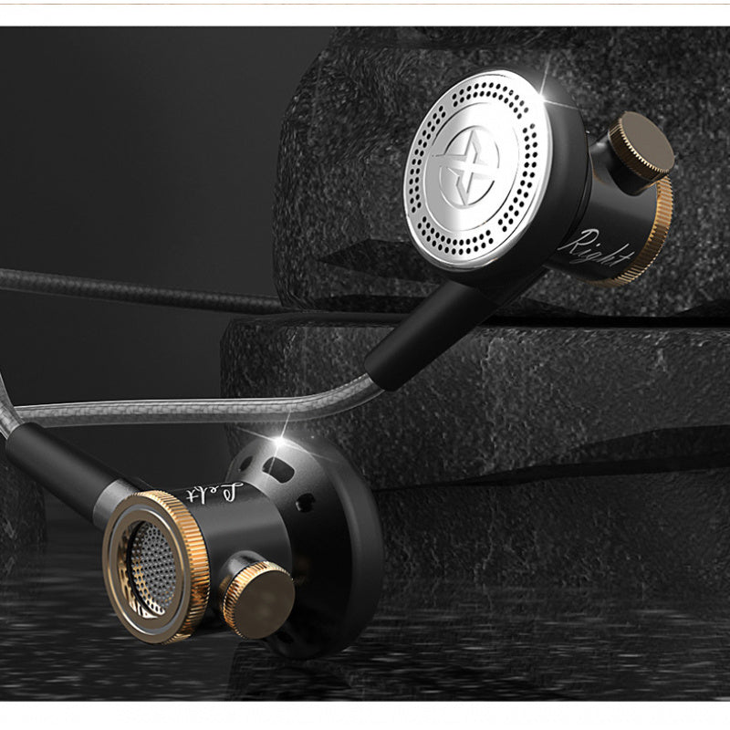 Cool Heavy Bass Metal Headphones for Gaming, Sports, and Music, Wired Earphones for Computer and Phone, HiFi Music Flat Head Earbuds