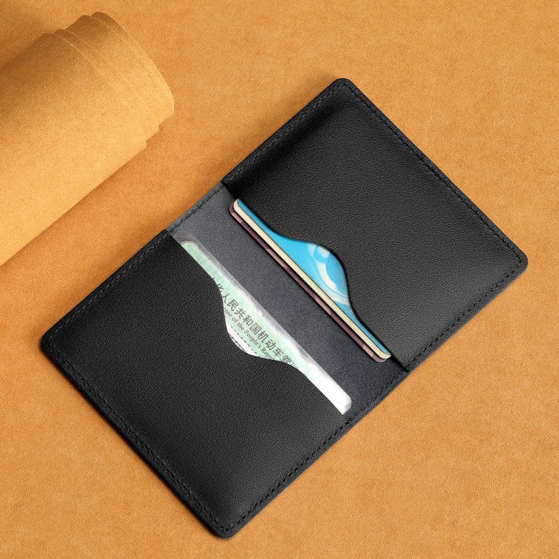 Ultra-Thin Genuine Cowhide Leather Card Holder Wallet