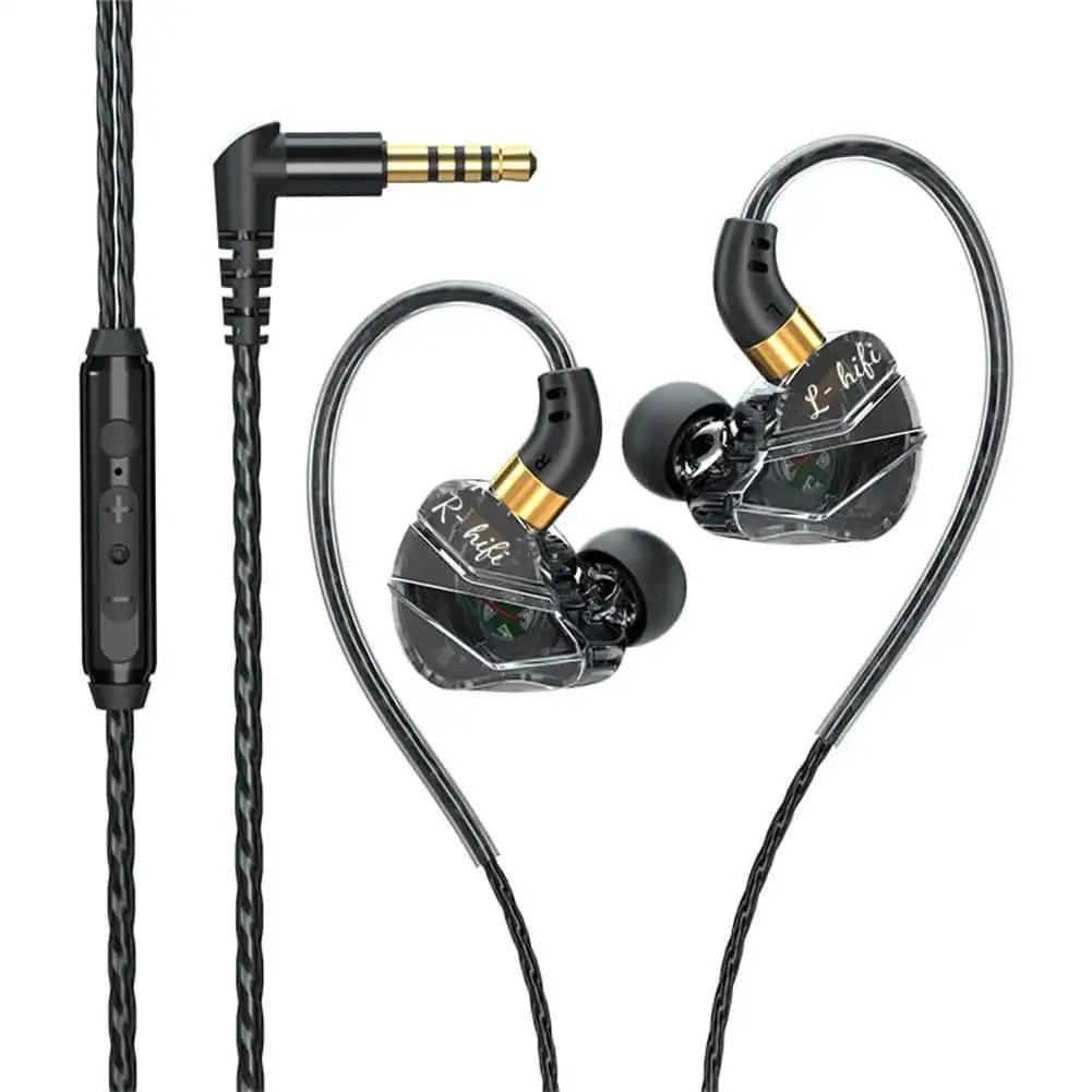 In-Ear Headphones with Volume Control, HiFi Sound Quality Sports Earbuds, Closed-Back Headphones with Condenser Microphone, 3.5mm Cable, Non-Rechargeable, Suitable for Running, Compatible with Mobile Phones., Workout Earbuds,