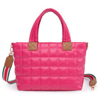 Quilted Puffer Tote Bag with Adjustable Crossbody Strap